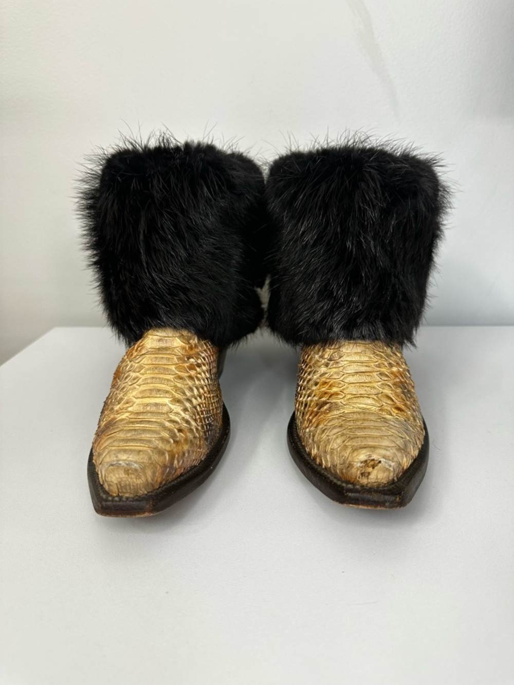 Lucchese Boots Exotic Fur Canty Western Heel Women’s Size 9.5 - Picture 3 of 13